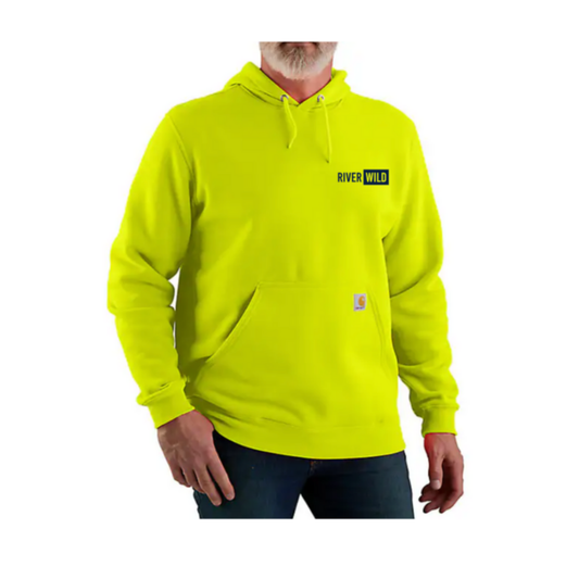 RIVERWILD BRITE LIME CARHARTT HOODED SWEATSHIRT