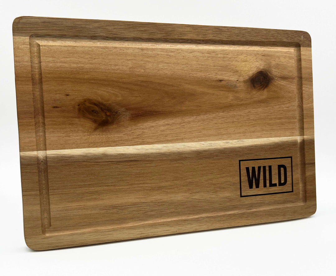 WILD Acacia Small Cutting Board with Back Handles