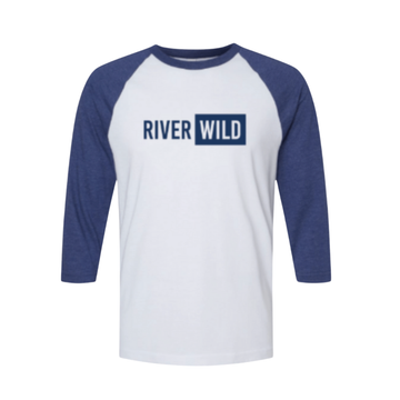Riverwild White/Heather Indigo Baseball Tee