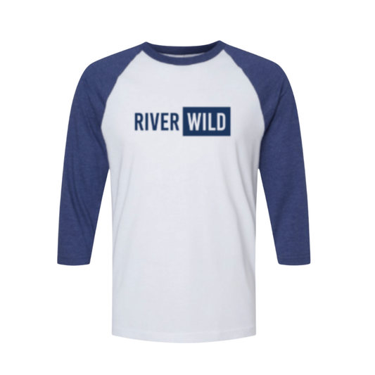 Riverwild White/Heather Indigo Baseball Tee