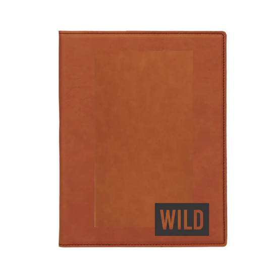 Large Wild Block Leatherette Portfolio with Notepad