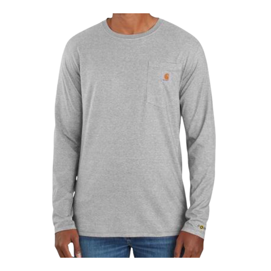 WILD Heather Grey Carhartt Long Sleeve Pocket Tee