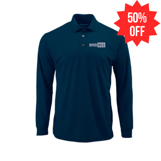 RIVERWILD NAVY PARAGON PRESCOTT PERFORMANCE MESH POLO