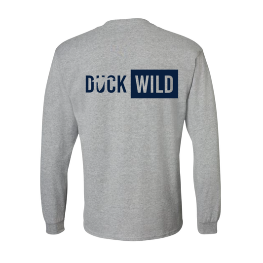 Grey DuckWILD Gildan Long Sleeve Tee