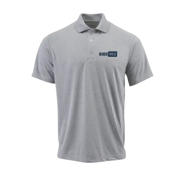 RIVERWILD HEATHER GREY PARAGON SARATOGA PERFORMANCE MESH POLO