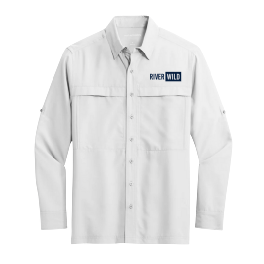 Port Authority UV Daybreak Long Sleeve White RW Embroidery