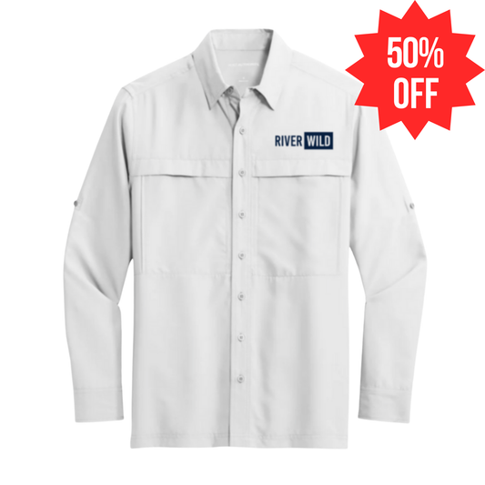 Port Authority UV Daybreak Long Sleeve White RW Embroidery