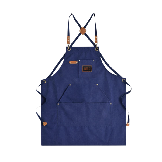 Wild Blue Canvas Apron