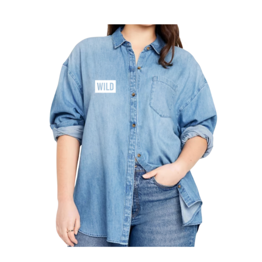 Ladies Denim Button Down Wild Block