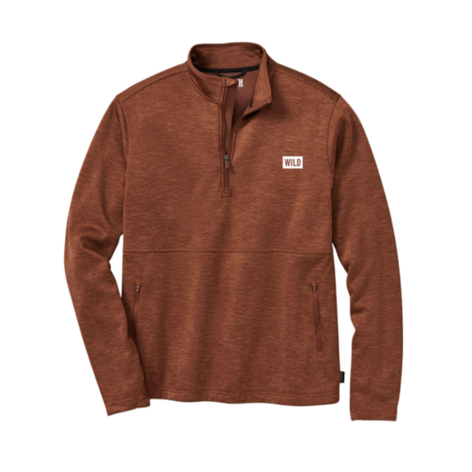 Brown Heather Duluth Half Zip Wild Block