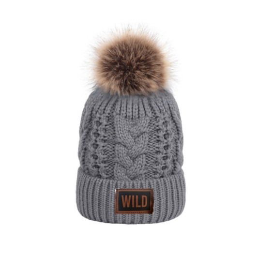 Grey WILD Block Women's Beanie