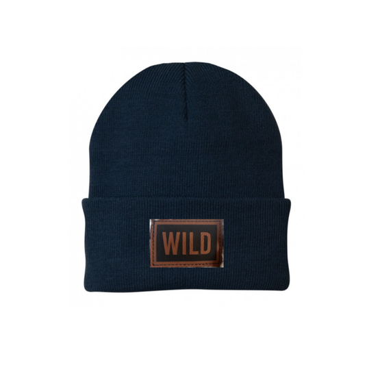 Navy WILD Block Beanie