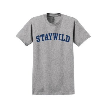 STAYWILD GILDAN GREY COLLEGIATE TEE