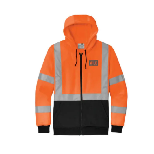 WILD SAFETY ORANGE HEAVY-DUTY FULL ZIP-HOODIE