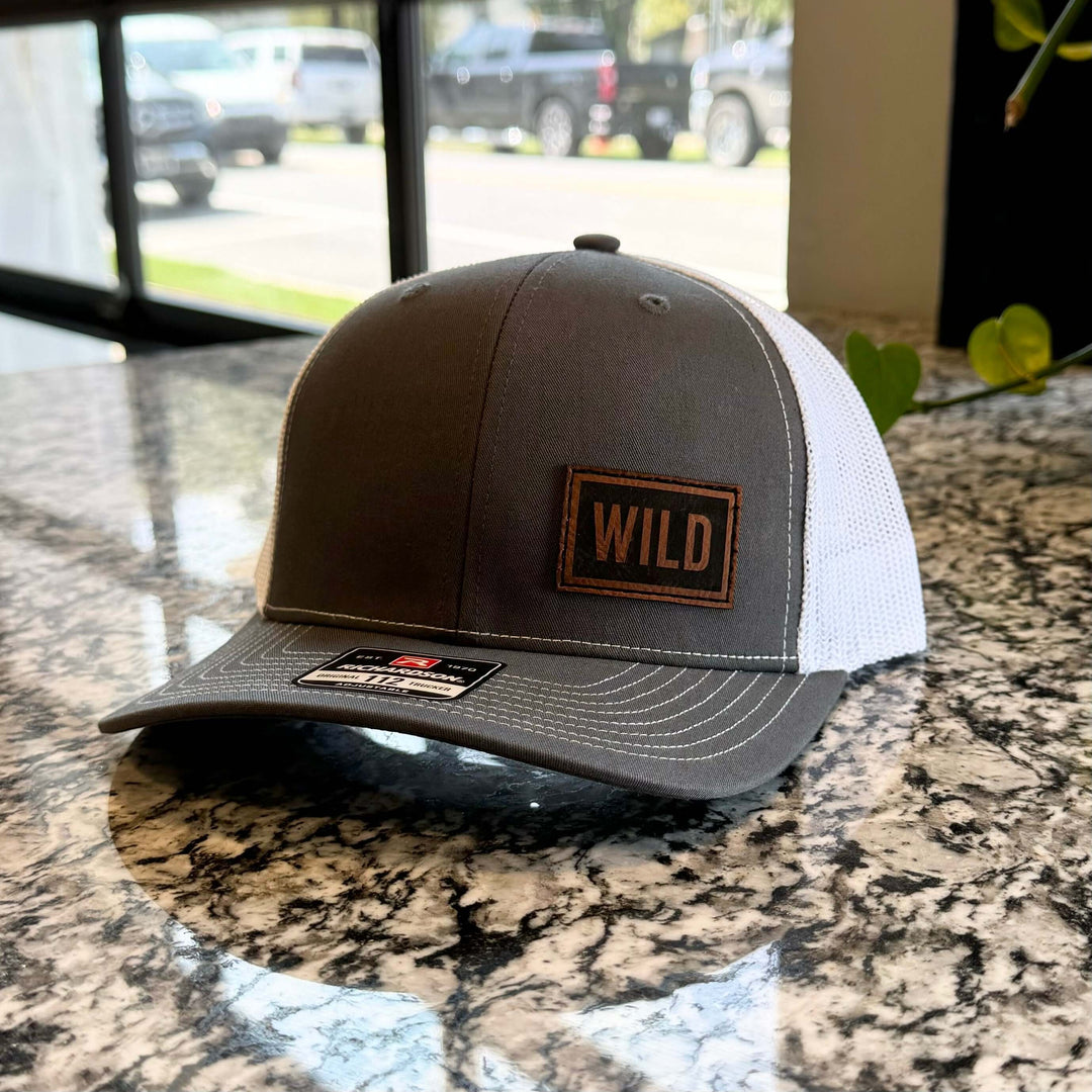 WILD Block Patch Grey and White Hat