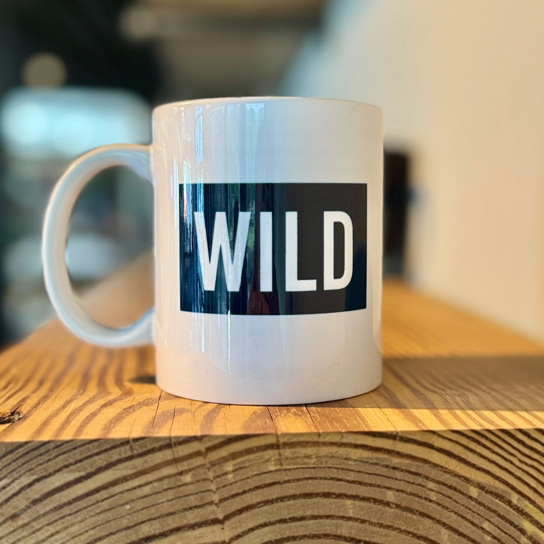 White WILD Block Coffee Mug