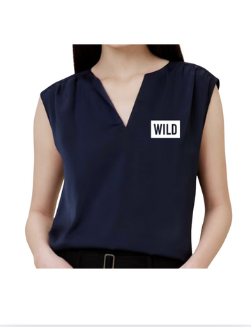 Ladies Navy BR Wild Block Sleeveless Blouse