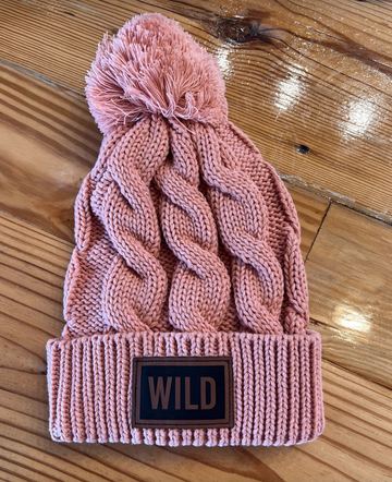 Blush WILD Block Pom Beanie