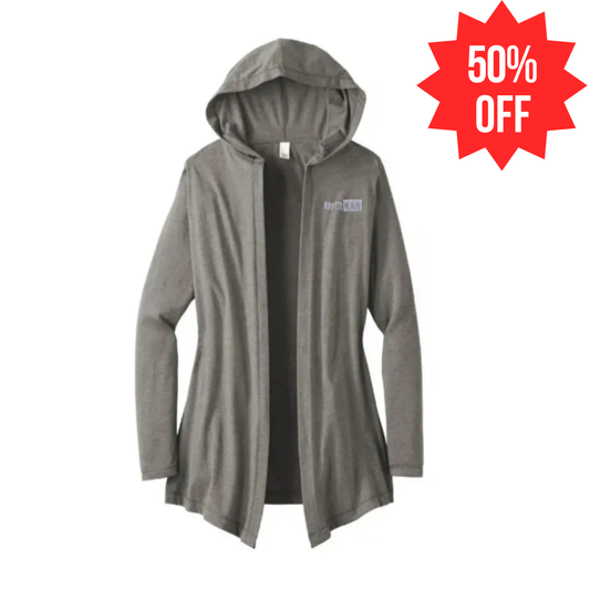 LADIES RIVERWILD GREY FROST HOODED CARDIGAN