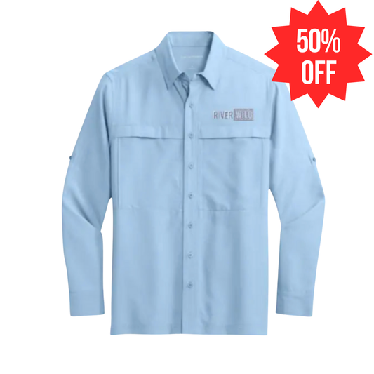 RIVERWILD LIGHT BLUE UV DAYBREAK BUTTON DOWN SHIRT