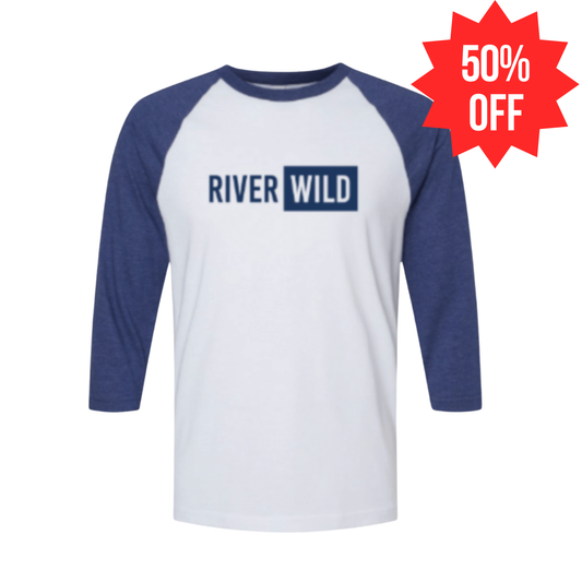 Riverwild White/Heather Indigo Baseball Tee
