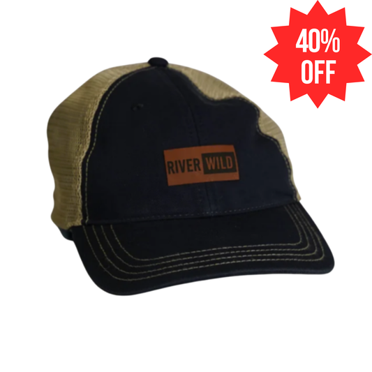 RIVERWILD LEATHER PATCH LADIES NAVY MESH HAT