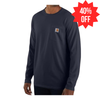 WILD Navy Carhartt Long Sleeve Pocket Tee
