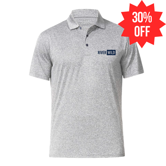 Cossniss Light Grey DriFit Polo Embroidery RiverWild Navy