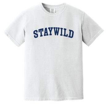 STAYWILD  WHITE COMFORT COLORS COLLEGIATE TEE